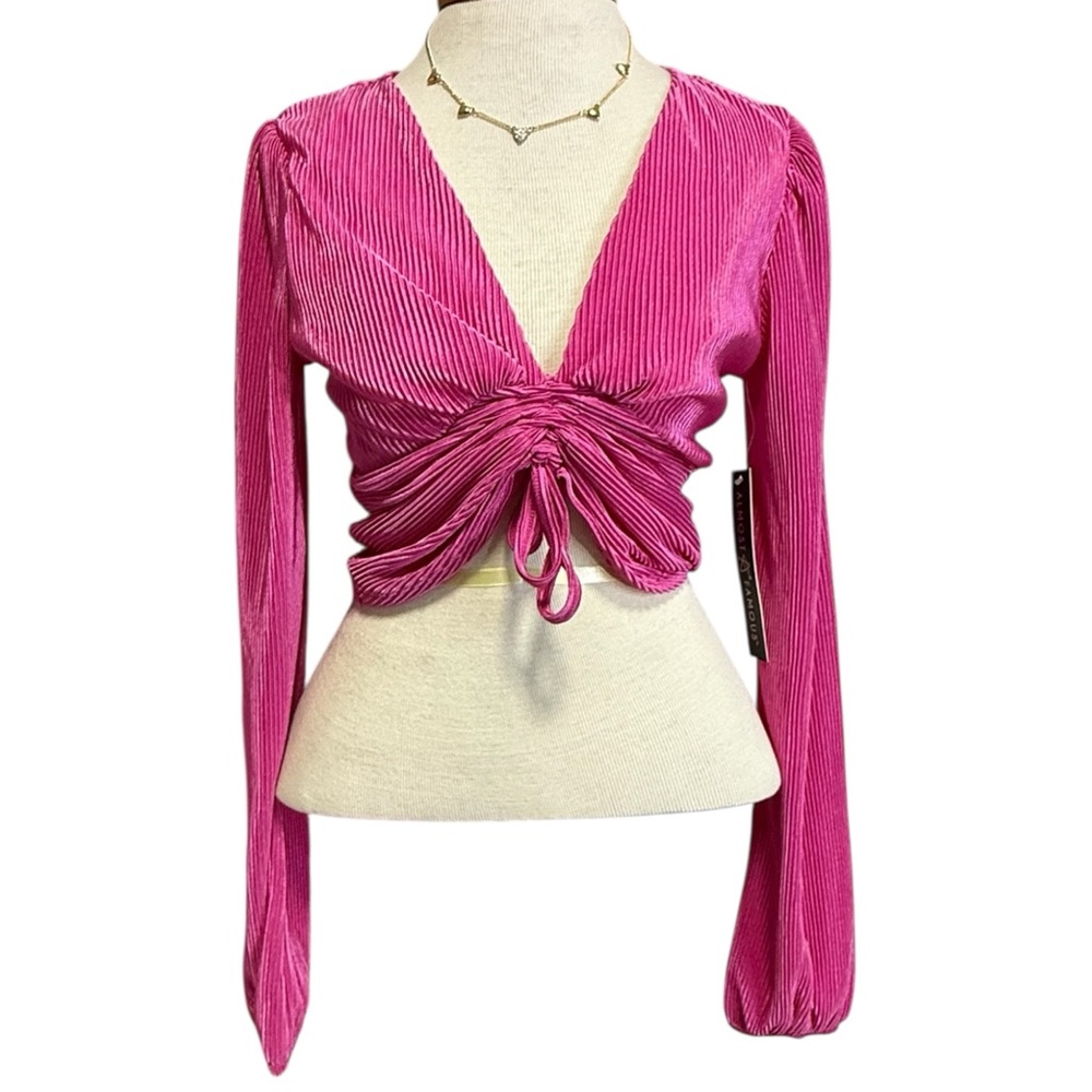 Almost Famous‎ Fuchsia Ruched Blouse